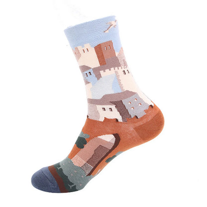 Renaissance Men And Women Mid-calf Spring And Autumn Cotton Sock – Bold & Fun Statement Socks Cerise Max