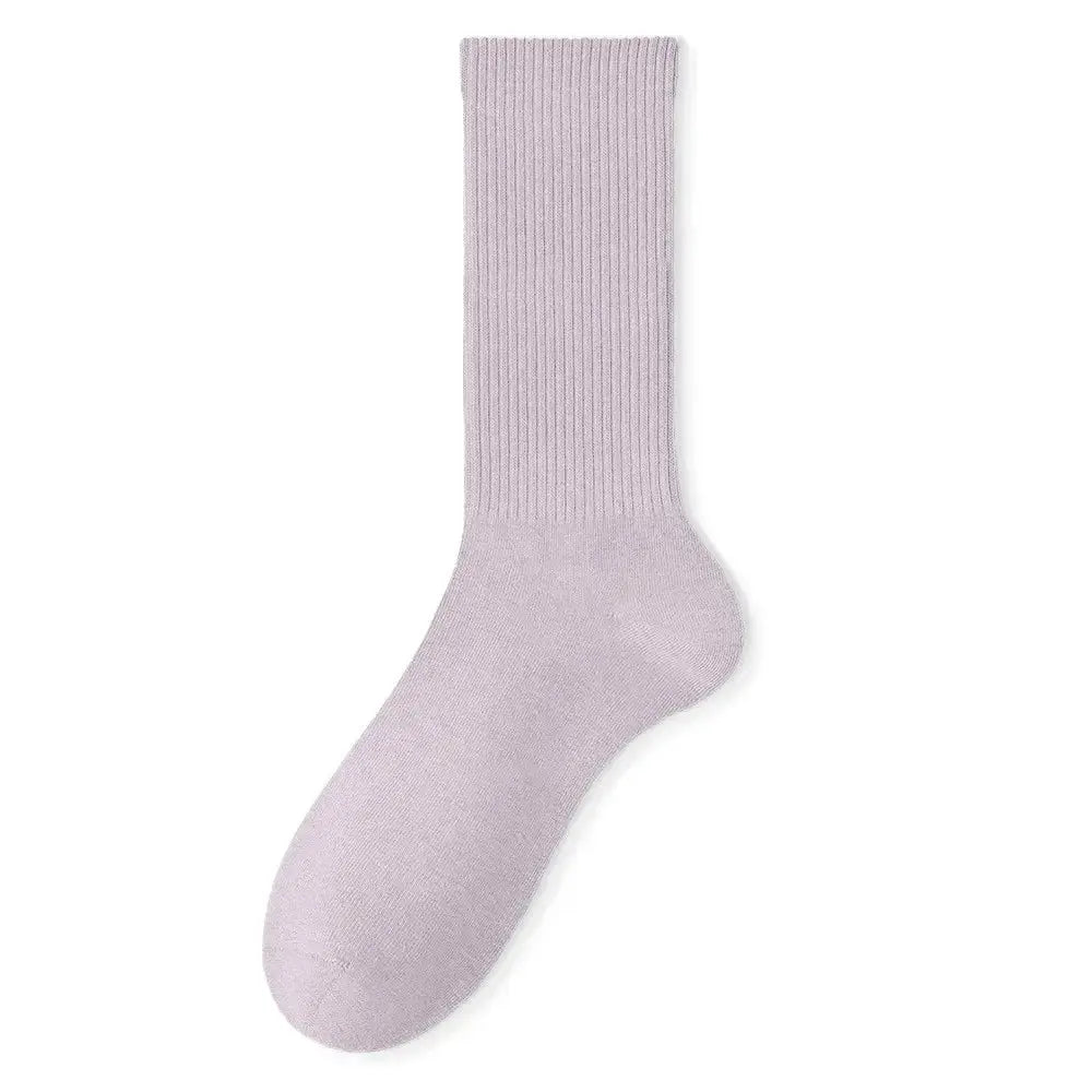Retro Women Cotton Loose Socks Autumn Winter Knit Solid Color Mid-calf  Korean Japanese Student Girls Winter Socks Antibacterial – Bold & Fun Statement Socks Sockology