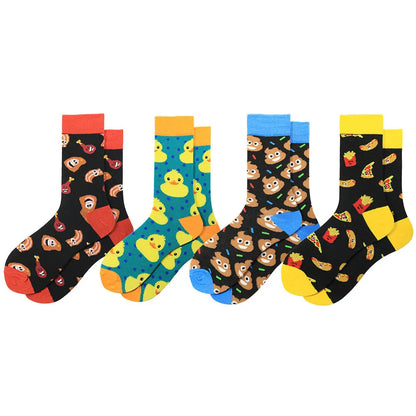 New Colorful Personality Small Yellow Duck Fashion Trendy Socks Cross-border Men's Mid-calf Length Sock – Bold & Fun Statement Socks Cerise Max