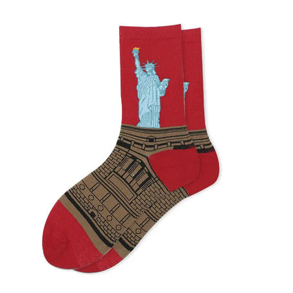 Starry Sky Cotton Sock Mid-calf – Bold & Fun Statement Socks Cerise Max