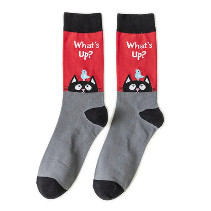 Cotton Sock Fruit Pattern Mid-calf Women – Bold & Fun Statement Socks Cerise Max