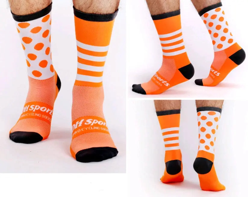 Cycling sports socks Four seasons long tube compression bicycles for men and women wear breathable sock – Medical Grade Compression Socks for Support Cerise Max