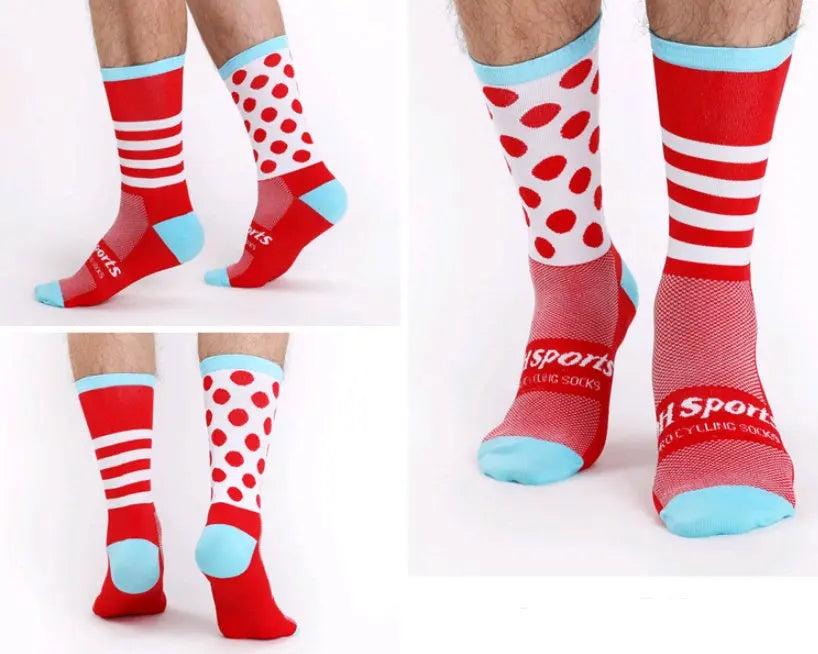 Cycling sports socks Four seasons long tube compression bicycles for men and women wear breathable sock – Medical Grade Compression Socks for Support Cerise Max