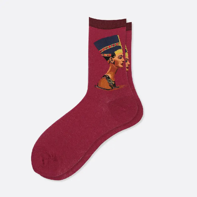 Starry Sky Cotton Sock Mid-calf – Bold & Fun Statement Socks Cerise Max