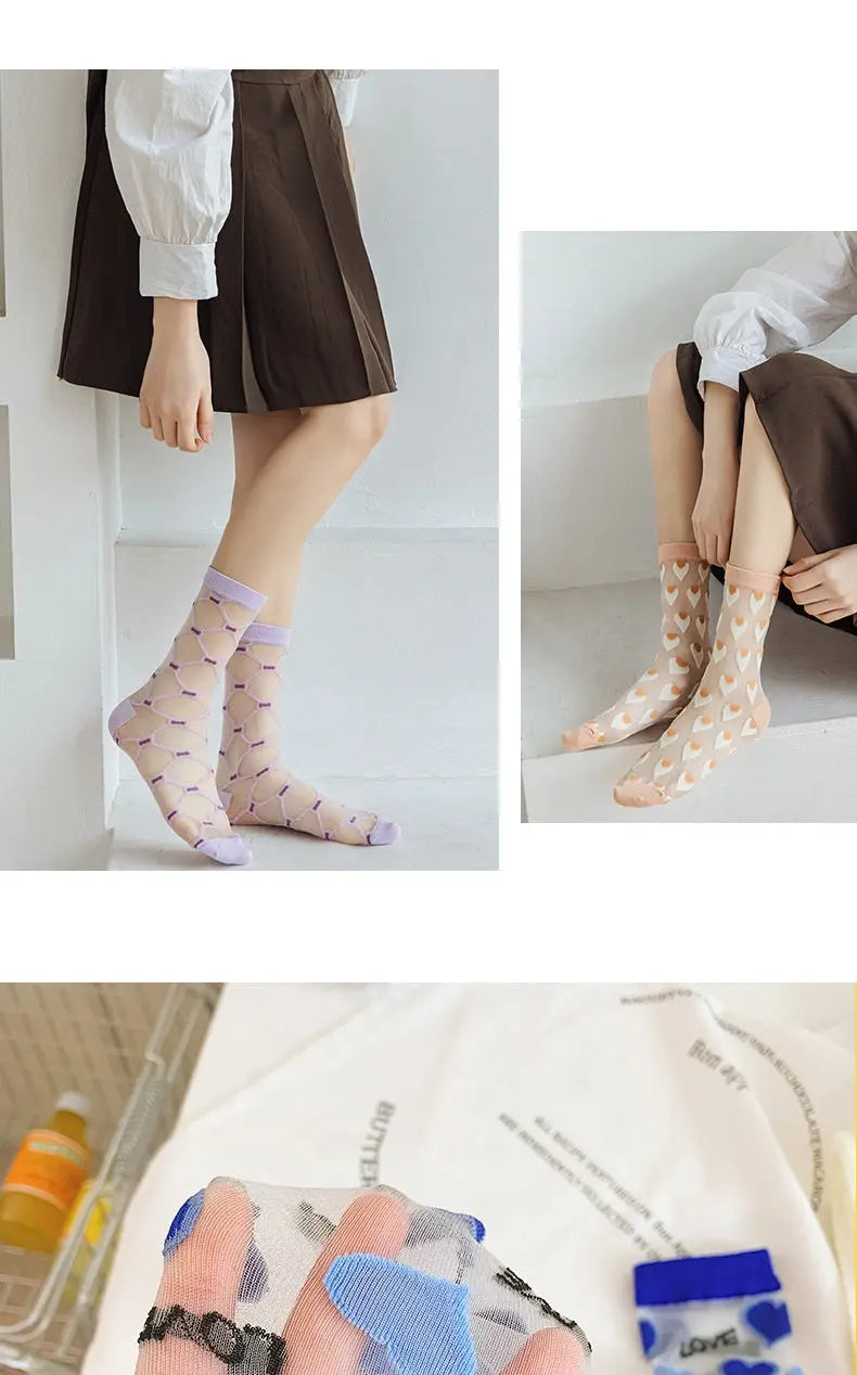 Crystasilk Sock Women's Mid Tube Stockings – Romantic Socks for Couples & Special Moments Cerise Max