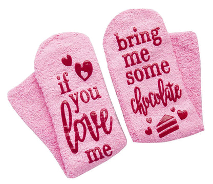 If You Love Me Bing Me Chocolate Coffee Wine Dispensing Cake Socks Terry Sock – Romantic Socks for Couples & Special Moments Cerise Max