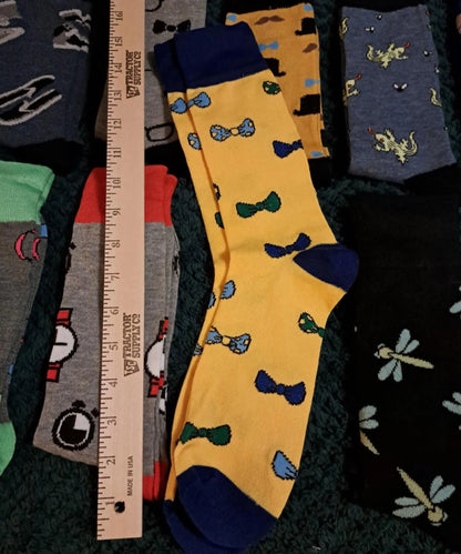 Men's Fantasy Socks - 6 Pairs – Premium Dress Socks for Office & Formal Wear Maroon Menoetius