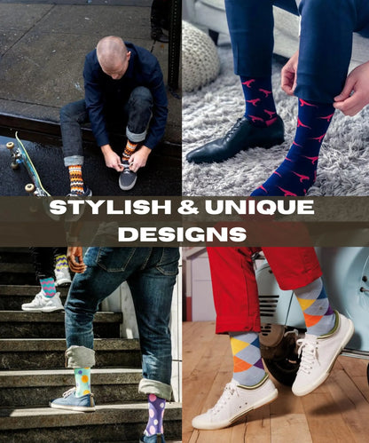 Men's Fiesta Socks - 6 Pairs – Premium Dress Socks for Office & Formal Wear Maroon Menoetius