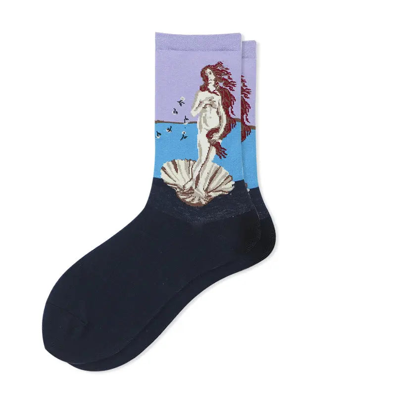 Starry Sky Cotton Sock Mid-calf – Bold & Fun Statement Socks Cerise Max