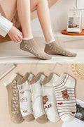 5 Pair Patterned Women Short Socks Soft Comfortable Daily Use