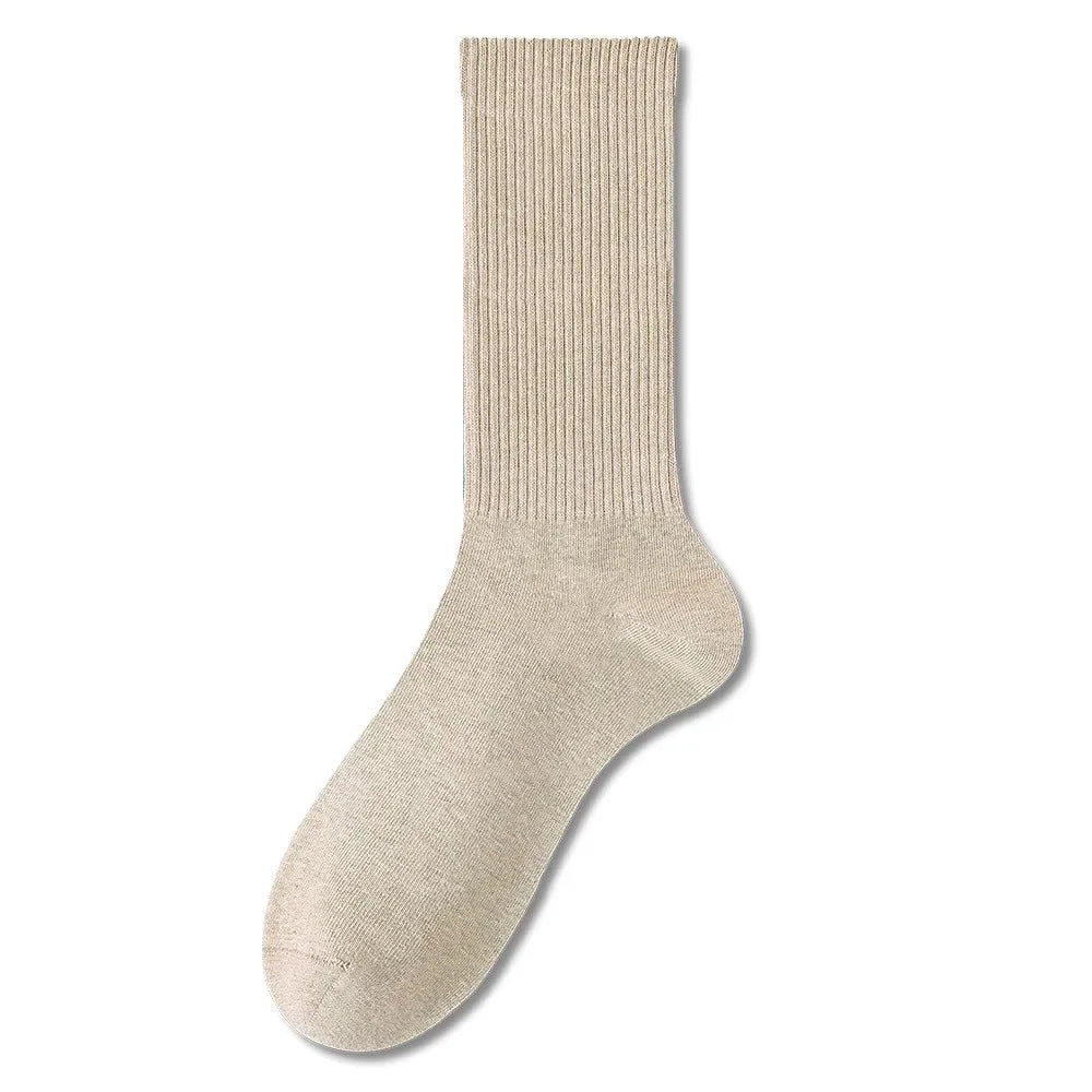 Retro Women Cotton Loose Socks Autumn Winter Knit Solid Color Mid-calf  Korean Japanese Student Girls Winter Socks Antibacterial