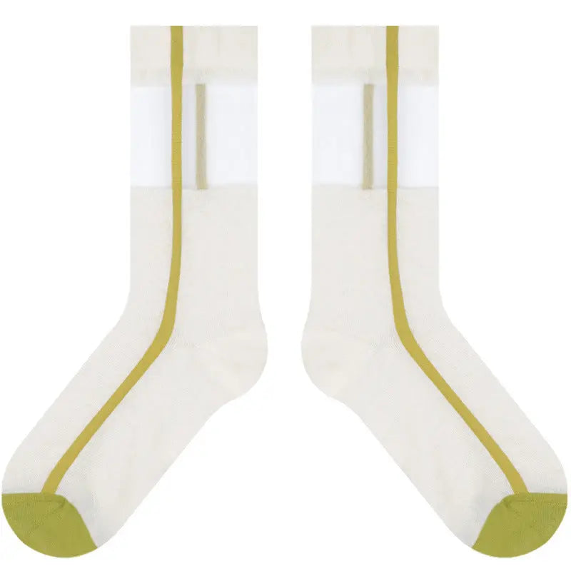 Women's Thin Breathable Spun Glass Simple Cotton Sock – Bold & Fun Statement Socks Cerise Max