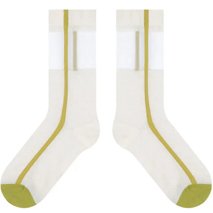 Women's Thin Breathable Spun Glass Simple Cotton Sock – Bold & Fun Statement Socks Cerise Max