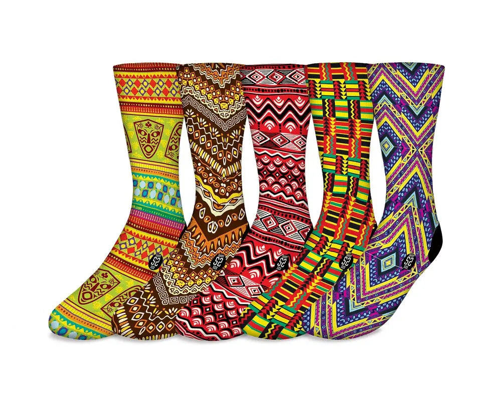 African Tribal 2 Theme 5 Pack (Bundle) – Bold & Fun Statement Socks Cerise Max