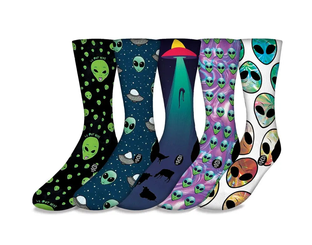 Alien Theme 5 Pack (Bundle) – Bold & Fun Statement Socks Cerise Max