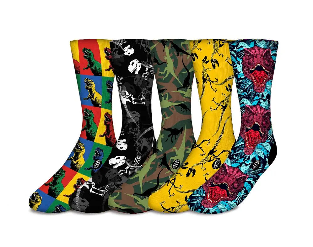 Dinosaur Theme 5 Pack (Bundle) – Bold & Fun Statement Socks Cerise Max