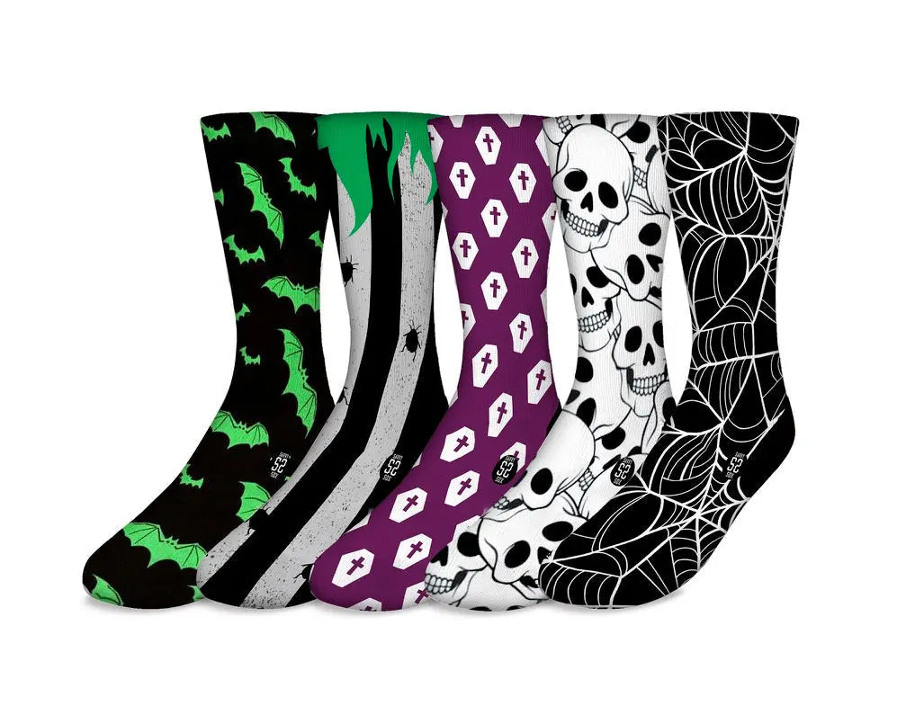 Halloween Theme 5 Pack (Bundle) – Bold & Fun Statement Socks Cerise Max