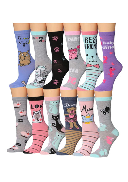 Women's Animal Socks - 12 Pairs – Premium Dress Socks for Office & Formal Wear Maroon Menoetius