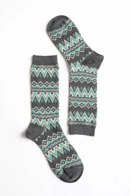 Cozy Tribal Pattern Socks – Bold & Fun Statement Socks Periwinkle Aether