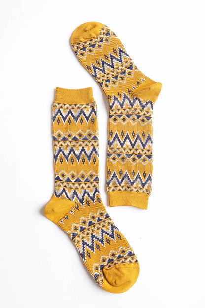 Cozy Tribal Pattern Socks – Bold & Fun Statement Socks Periwinkle Aether