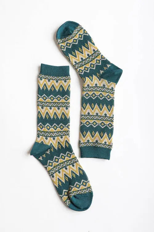 Cozy Tribal Pattern Socks – Bold & Fun Statement Socks Periwinkle Aether