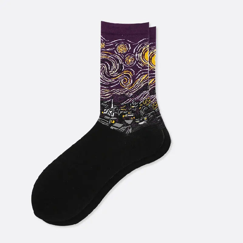 Starry Sky Cotton Sock Mid-calf – Bold & Fun Statement Socks Cerise Max