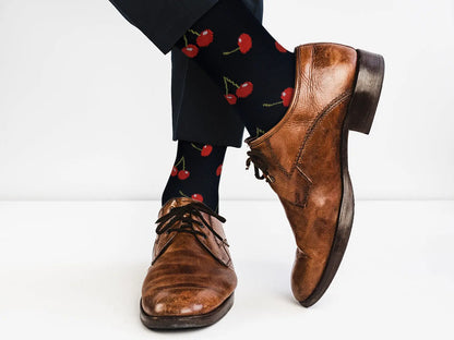 Sick Socks – Cherry – Down on the Farm Socks For Men and Women – Premium Dress Socks for Office & Formal Wear Fuchsia Thrace