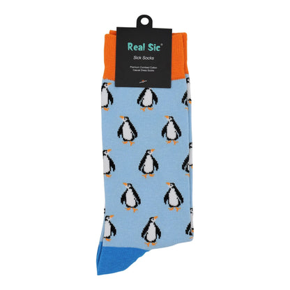 Sick Socks - Penguin - Exotic Animals Casual Dress Socks – Premium Dress Socks for Office & Formal Wear Fuchsia Thrace