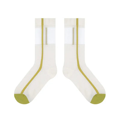 Women's Thin Breathable Spun Glass Simple Cotton Sock – Bold & Fun Statement Socks Cerise Max