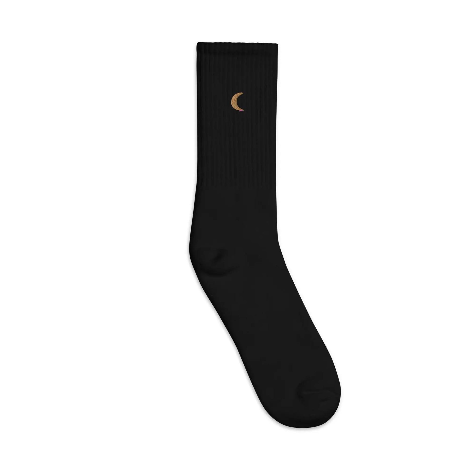 Moon Landing Embroidered Socks – Everyday Comfortable Casual Socks Violet Apollo