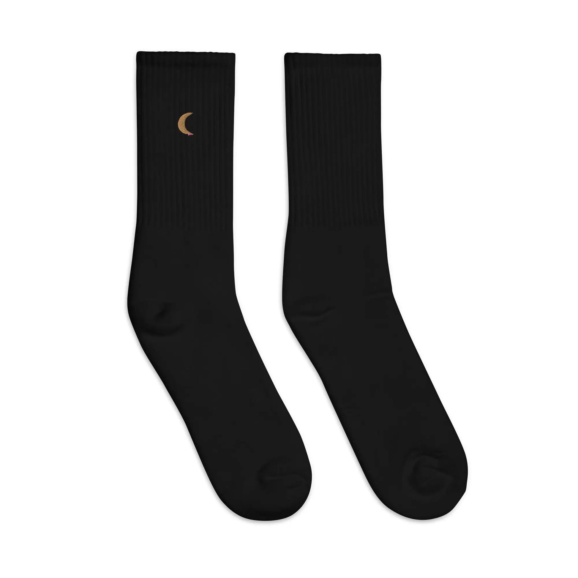 Moon Landing Embroidered Socks – Everyday Comfortable Casual Socks Violet Apollo
