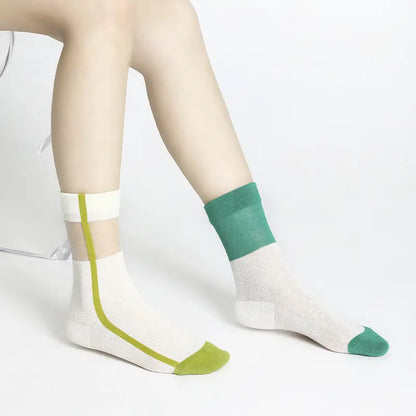 Women's Thin Breathable Spun Glass Simple Cotton Sock – Bold & Fun Statement Socks Cerise Max